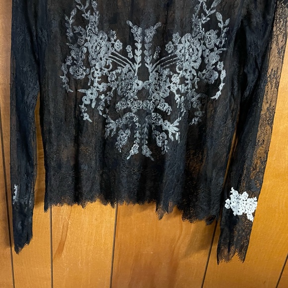 Rare For Love and Lemons black embroidery sheer see through mesh lace top - Picture 9 of 10